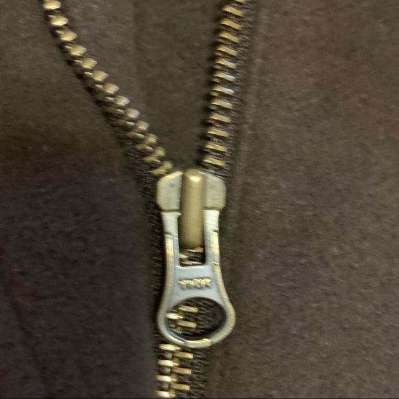 Loft Coat Zip-front wool blend brown overcoat size 0 - Picture 5 of 7